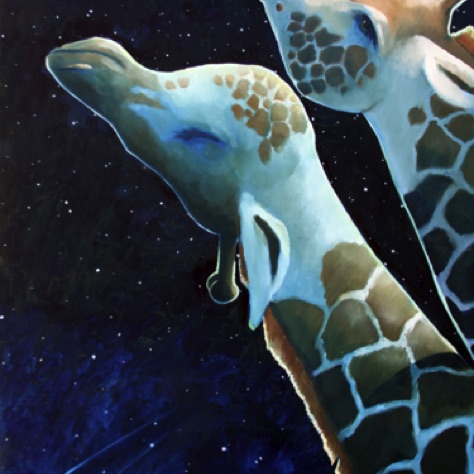 Giraffes and Moon and Shooting Stars
40x30 Wrap-around Canvas